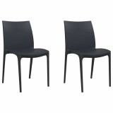 Cumpara ieftin Scaune de gradina, 2 buc., antracit, 50x46x80 cm, polipropilena