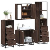 Gossi set de mobilier de baie din 4 piese din lemn de stejar maro