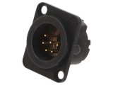 Conector XLR Soclu Tată 6 PIN Negru