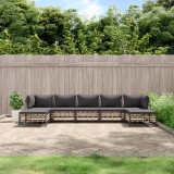 VidaXL Set mobilier de grădină cu perne, 7 piese, antracit, poliratan 3186783