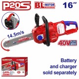 Cumpara ieftin Fierastrau Electric EMTOP ELGA40168, 40V, Fara acumulator si Incarcator, Lant 40cm, Viteza lantului 14,5 m/s, Motor Fara Perii, Frana Rapida, Ungere A