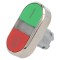 Comutator dublu 22mm roșu/verde