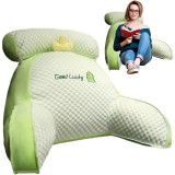 Pern&Auml; cozydino, sp&Auml;tar pentru pat cu suport lombar, material moale din plus, model dinozaur, 60x40 cm, verde