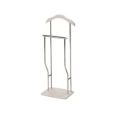 Portmantou dublu, tip valet, SL Greg, cromat, lemn, 107 cm, alb