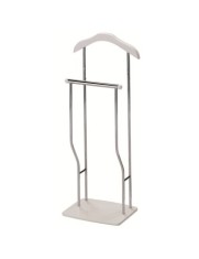 Portmantou dublu, tip valet, SL Greg, cromat, lemn, 107 cm, alb