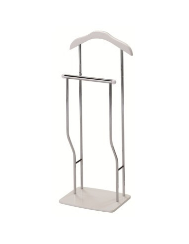 Portmantou dublu, tip valet, SL Greg, cromat, lemn, 107 cm, alb