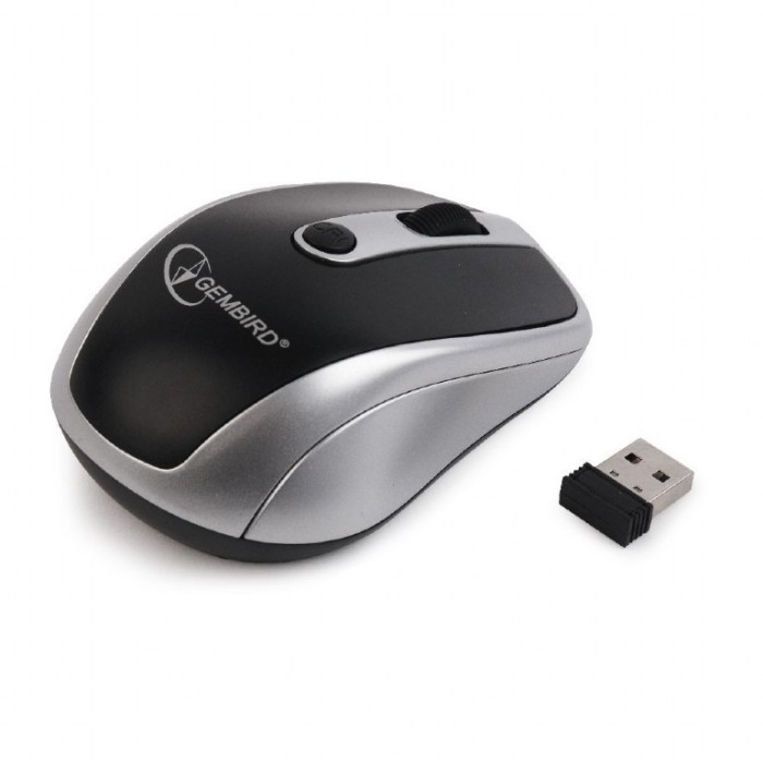 MOUSE GEMBIRD, PC sau NB, wireless, 2.4GHz, optic, 1600 dpi, butoane/scroll 6/1, , negru / gri, &quot;MUSW-6B-02-BG&quot; (timbru verde 0.18 lei)