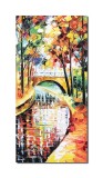 Cumpara ieftin Tablou pictat manual living, dormitor, hol, Podul indragostilor, 80x40cm ulei pe panza in cutit, efect 3D, Fabulos