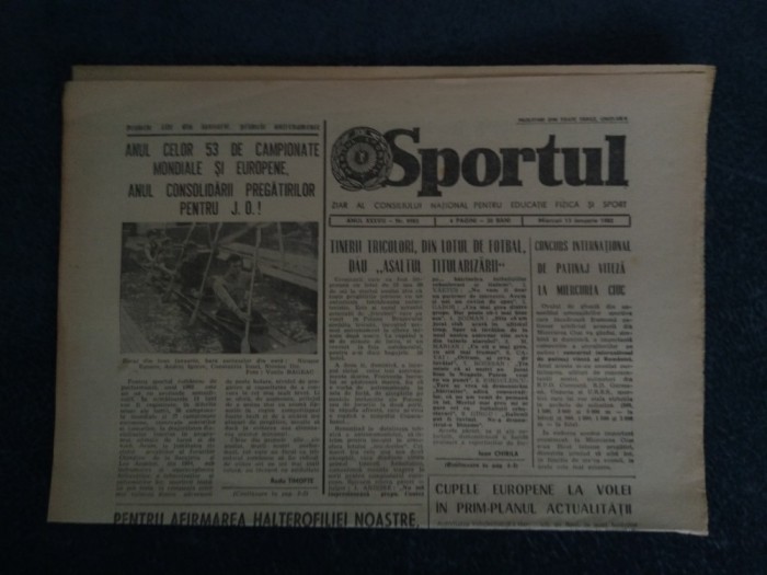 ZIARUL SPORTUL 13 IANUARIE 1982