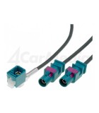 Cablu adaptor antena auto Fakra soclu mama - Fakra mufa tata x2, 4Carmedia
