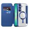 Husa MagSafe pentru Samsung Galaxy A26 A266, Techsuit, SmartMag Book, Albastra