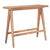 Cumpara ieftin Masa de bar Winslow din lemn de arbore de cauciuc, culoarea nuc 120x45x100cm
