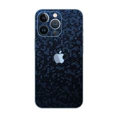 Set Folii Skin Acoperire 360 Compatibile cu Apple iPhone 13 Pro - ApcGsm Wraps Skin HoneyComb Blue