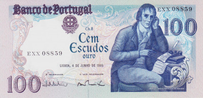 Bancnota Portugalia 100 Escudos 4.6.1985 - P178e UNC foto