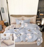 Cumpara ieftin Lenjerie Pat Emma Sx028, Bumbac, 6 Piese, Cu Elastic, Albastru, Crem, Imprimeu