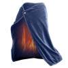 Pătură/Șal Albastru &Icirc;ncălzire USB Flippy, 45x80cm, 3 Nivele, Temporizator, Umeri/Genunchi, Lavabilă
