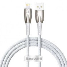 CABLU alimentare si date Baseus Glimmer, Fast Charging Data Cable pt. smartphone, USB la Iphone Lightning, 1m, alb &amp;quot;CADH000202&amp;quot; (timbru verde 0.08 lei foto
