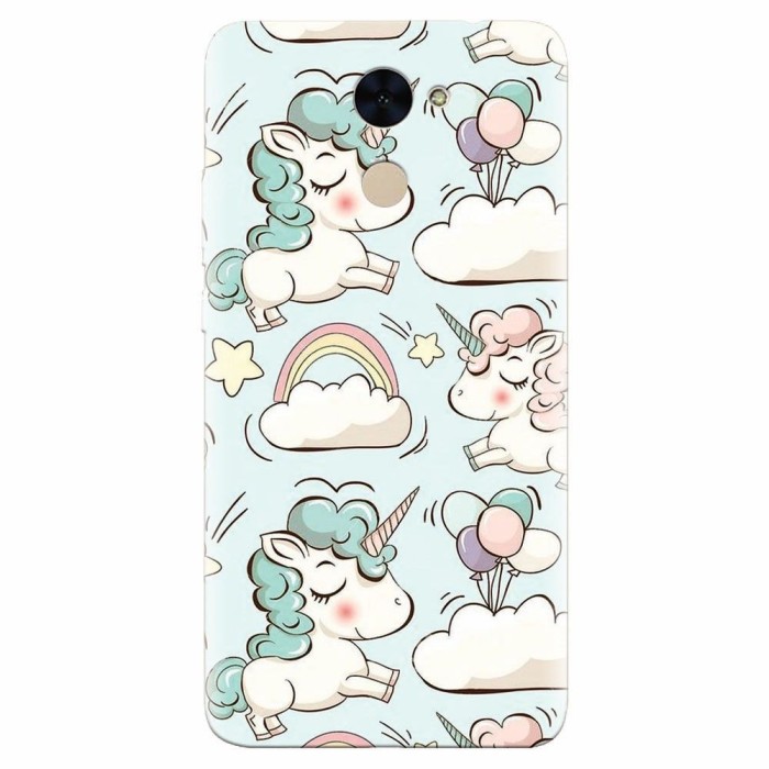 Husa silicon pentru Huawei Y7 Prime 2017, Unicorns And Clouds
