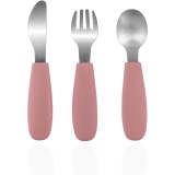 Zopa Silicone Children&#039;s Cutlery tac&acirc;muri pentru copii 6 m+ Old Pink 3 buc