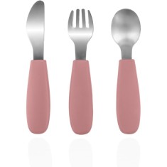 Zopa Silicone Children&#039;s Cutlery tac&acirc;muri pentru copii 6 m+ Old Pink 3 buc