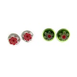 Set 2 perechi cercei cu surub Millefiori verde/alb