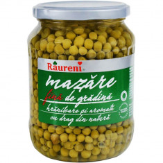 Mazare Fina de Gradina Raureni, 690 g, Mazare Raureni, Boabe de Mazare la Borcan, Borcan de Mazare Fina de Gradina Raureni, Mazare Raureni, Mazare Fin