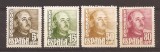 Spania 1948 - Generalul Franco, serie completa (inclusiv val. 0,80 cents), MNH, Nestampilat