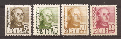 Spania 1948 - Generalul Franco, serie completa (inclusiv val. 0,80 cents), MNH foto