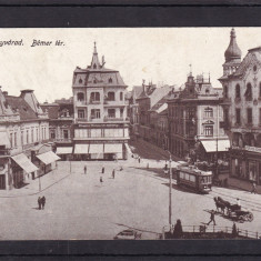 ORADEA PIATA REGELE FERDINAND MAGAZINE BANCA TRAMVAI TRASURA CIRCULATA 1915