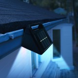 Lampa solara jgheab perete LED SMD, 6 LED alb rece, exterior, montaj gard balcon, incarcare automata