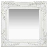Cumpara ieftin Oglinda de perete in stil baroc, alb, 40 x 40 cm