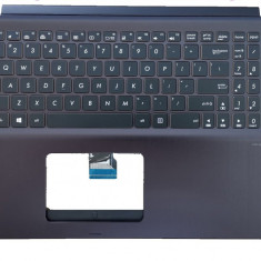 Carcasa cu tastatura palmrest Laptop, Asus, ZenBook Flip UX560UX, UX560UQ, UX560UQK, UX560UXK, 90NB0CE1-R30290, iluminata, violet, layout US