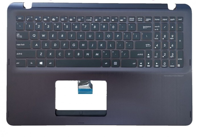 Carcasa cu tastatura palmrest Laptop, Asus, ZenBook Flip UX560UX, UX560UQ, UX560UQK, UX560UXK, 90NB0CE1-R30290, iluminata, violet, layout US