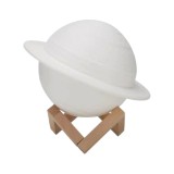 Lampă de veghe 3D Saturn, Alb Cald, Funcționare pe Baterii, Suport din Plastic Inclus, 13 cm - eMazing