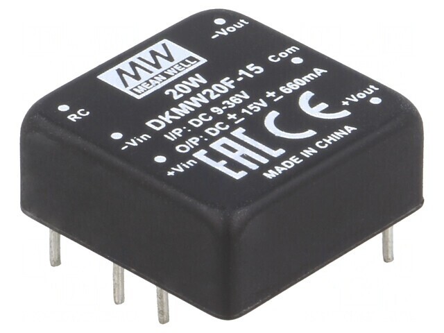 Convertor DC/DC 20W 9-36V la &plusmn;15V THT