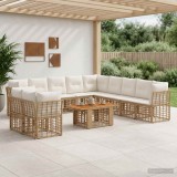 Cumpara ieftin Set de canapele pentru gradina 12 buc. Alb Natural si Crem