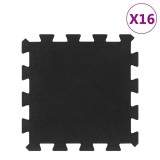 Cumpara ieftin Placi de podea din cauciuc, 16 buc., negru, 16 mm, 30x30 cm