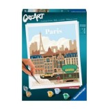 Cumpara ieftin Set pictura pe numere pentru adulti Ravensburger CreArt - Paris plin de culoare
