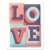 Placa metalica - Love - 15x20 cm, Nostalgic Art Merchandising
