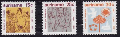 C1634 - Surinam 1973 - Aniversari 3v.neuzat,perfecta stare foto