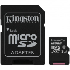 Card de memorie MicroSD Kingston Canvas Select Plus, 128GB, 100MB/s, cu adaptor, Negru foto