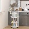 VidaXL Cărucior produse curățenie cu coș de depozitare, aluminiu