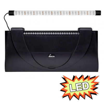 Capac acvariu cu iluminare 60x30cm LED EXPERT 13W - NEGRU, drept foto