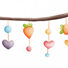 Sticker decorativ Love Carrots, Multicolor, 85 cm, 5409ST