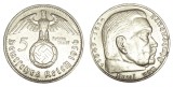 Q408 GERMANIA NAZISTA 5 MARCI REICHS MARK 1936 F ARGINT EF, Europa