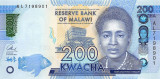 MALAWI █ bancnota █ 200 Kwacha █ 2016 █ P-60c █ UNC █ necirculata