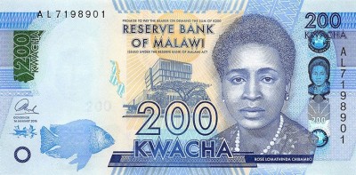 MALAWI █ bancnota █ 200 Kwacha █ 2016 █ P-60c █ UNC █ necirculata foto