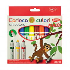 Set carioci groase Maxi Unicolora Daco 10 culori foto