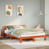VidaXL Cadru pat fără saltea, maro ceruit, 160x200 cm, lemn masiv pin