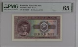 Bancnota 10 lei 1952 SERIE ROSIE UNC, gradata PMG 65 EPQ